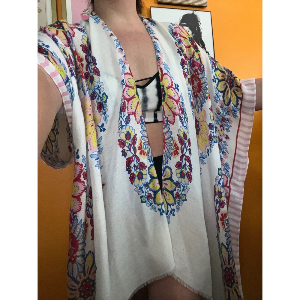 Floral Kimono with Multicolor Design